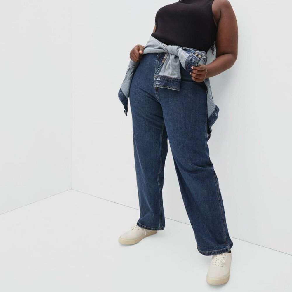Everlane Way High Baggy Jeans in Washed Midnight